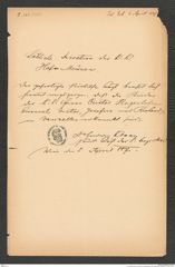 k.k. naturhistorisches Hofmuseum, Intendanzakten 1885-1896 (Hauer), Aktenzahl Z.135/1887, Seite 1